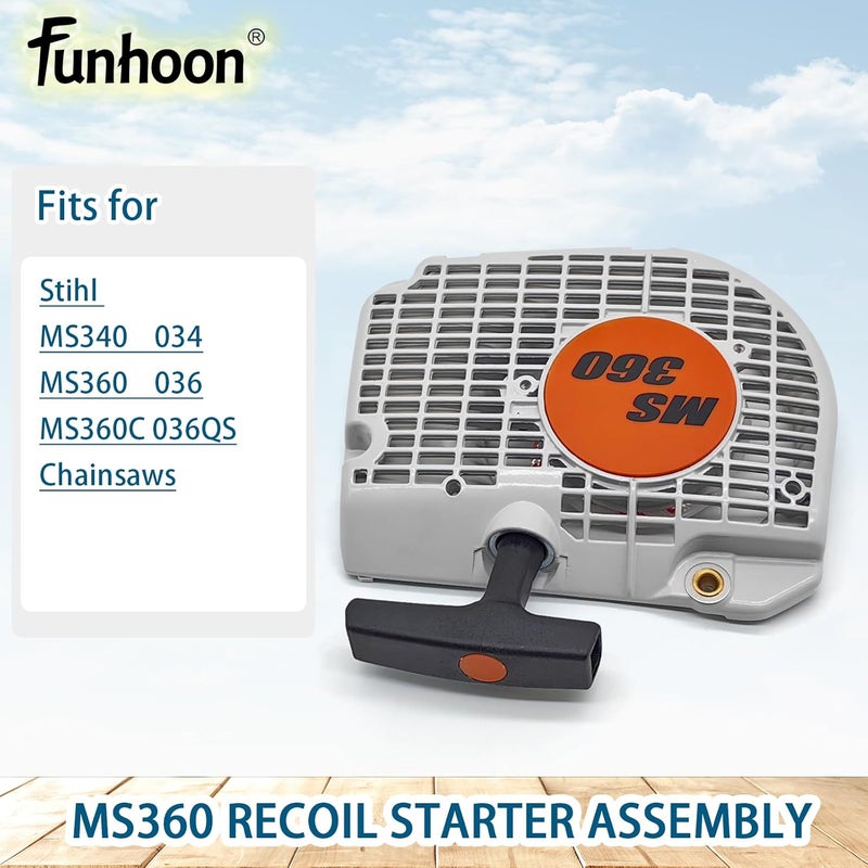 Funhoon 1125 080 2105 Recoil Starter Assembly for Stihl 034 036 MS340 MS360 Chainsaws Pull Start Assembly - Image 3